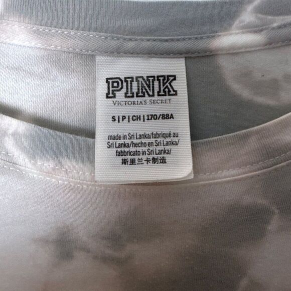 PINK Victorias Secret Long Sleeve Tie-Dye Shirt With Dog Logo - Picture 2 of 4